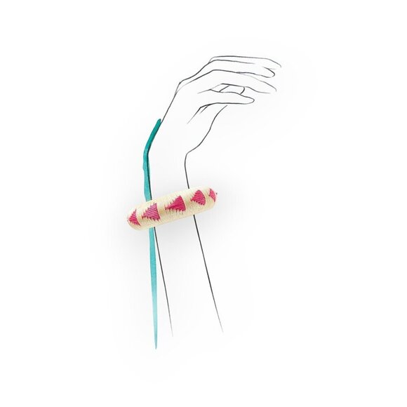 Anthropologie Rattan Woven Bangle Bracelet - Picture 2 of 10